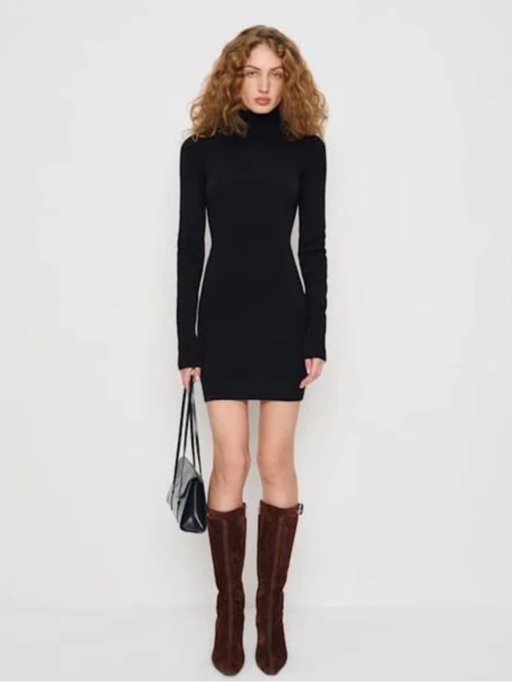 The Row Black Turtleneck mini Dress